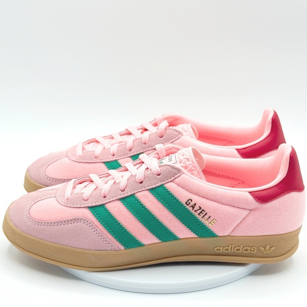 Adidas Gazelle Indoor W Shoes Size 7.5 Womens Pink Velvet/Green/Gum JI2713